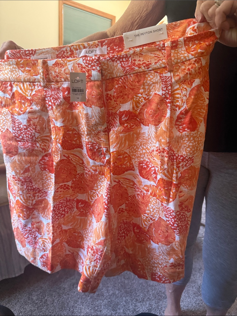 LOFT The Peyton Short in Orange and White Floral Print